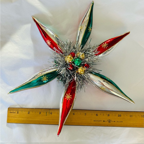 Tree topper Vintage repurposed Colorful Holiday Christmas tree topper - Picture 4 of 8